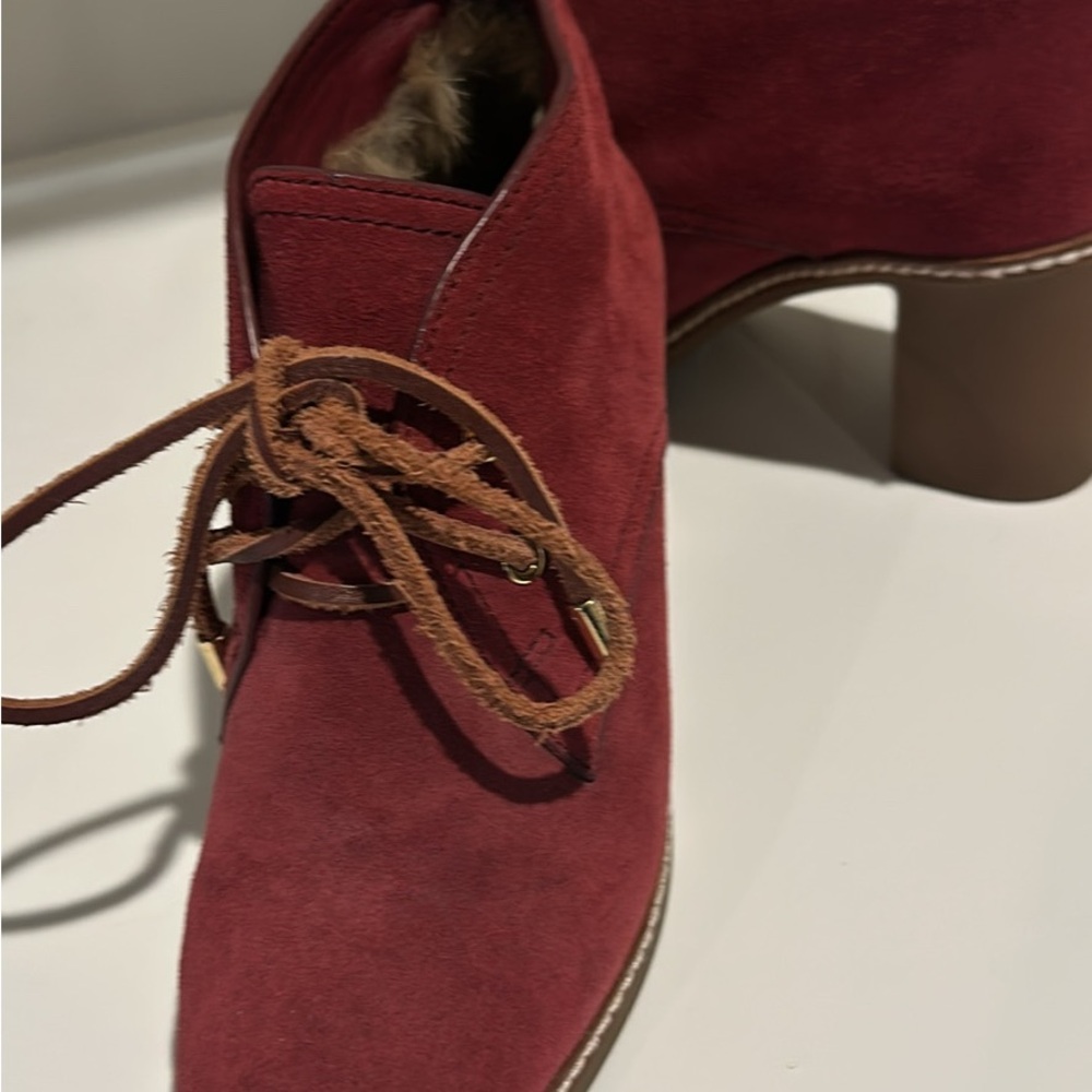 Tory Burch Red Suede Heeled Boots